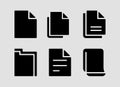 A versatile set of document and folder silhouette icons for digital design Royalty Free Stock Photo