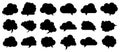 Set of black cloud speech bubbles Royalty Free Stock Photo