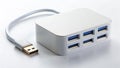 Versatile USB Hub for Seamless Data Transfer and Connectivity Solutions Connect Multiple Devices Effortlessly with this Royalty Free Stock Photo