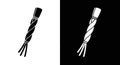 Twisted Rope or Braided Fiber Icon - Black and White Vector Royalty Free Stock Photo