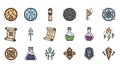 Fantasy RPG Game Icons Set: Magic, Potions & Ancient Symbols Royalty Free Stock Photo
