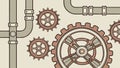 Vintage Industrial Gear and Pipe Elements Vector Set, vector design Generative AI Royalty Free Stock Photo