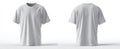 The versatile white t-shirt showcasing front and back views for fashion display..AI generated image Royalty Free Stock Photo