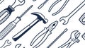 Versatile Workshop Tools Pattern, Construction Repair Essentials Vector Design Generative AI Royalty Free Stock Photo