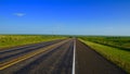 Empty West Texas Highway Under Blue Sky Royalty Free Stock Photo