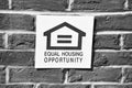 Equal Housing Opportunity Crest in Black and White Royalty Free Stock Photo