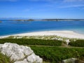 Tresco beach from the block house, Isles of Scilly Royalty Free Stock Photo