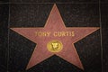 Tony Curtis` star on the Hollywood Walk of Fame