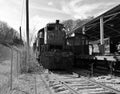 Old Diesel Locomotive Parked on Side Track