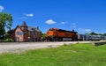 BNSF Railroad Passenger Special Passing Old Hotel