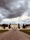 Gloomy clouds hang over Branicki Palace in BiaÃâystok, Poland. Royalty Free Stock Photo