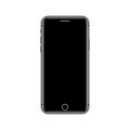 version of black slim smartphone similar to iphone x with blank screen. Realistic vector illustration.