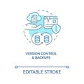 Version control and backups turquoise concept icon