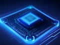 Central Processing Unit For Pc Close Up Shot In Dark Background. Ai Generated Royalty Free Stock Photo