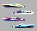 Version modern yacht icons. Ship at sea transport, shipping boat. Jpeg illustration