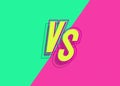 Versus banner with vs sign on modern background green yellow color