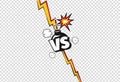 Versus. Cartoon vs duel battle or fight poster. Comic lightning, bomb with burning wick. Retro pop art style competition Royalty Free Stock Photo