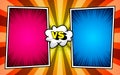 Versus comic frame for dynamic cartoon combat scenes. Suitable for comic book illustrations, fight scenes, gaming graphics, and Royalty Free Stock Photo