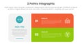 versus or compare and comparison concept for infographic template banner with big round box and stack list with two point list