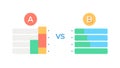 Versus Comparison Chart, A vs B Data, vector design Generative AI Royalty Free Stock Photo
