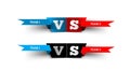 Versus design on white. Blue team versus red team. VS fight vector illustration for poster, infographics, etc.