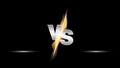 Versus fire battle. MMA concept - fight night, MMA, boxing, wrestling, Thai boxing. VS of metal letters with light fire