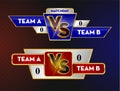 versus game cover banner sport vs team. versus screen design battle headline template. team versus background with sparks effect
