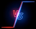 Versus game cover, neon banner sport vs, team concept