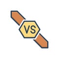 Color illustration icon for Versus, confrontation and competition