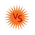 Versus icon. Orange abstract frame. VS sign. Creative logotype. Cartoon element. Vector illustration. Stock image. Royalty Free Stock Photo