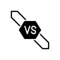 Black solid icon for Versus, confrontation and competition