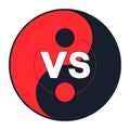 Versus icon - VS - white VS letters - Yin Yang