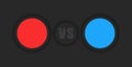 Versus infographic VS sport info board, blue and red round information bar, compare products panel neumorphism style