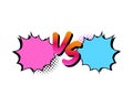 Versus letters fight backgrounds comics style design. Vector illustration