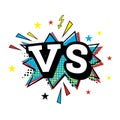 Versus Letters or VS Logo. Comic Text in Pop Art Style.