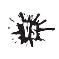 Versus letters or vs logo vector emblem on explosion shape Royalty Free Stock Photo