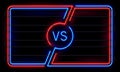 Versus neon frame. Sport battle glowing lines banner, VS duel sign. Sports fight team frames vector background Royalty Free Stock Photo