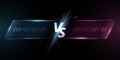 Versus screen with frame. Letters VS with sparkling flash for sport games, tournament, cybersport, martial arts, fight battles. Royalty Free Stock Photo