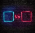 Versus screen in neon style Royalty Free Stock Photo