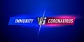 Versus screen. Vs battle headline, conflict duel between Immunity and Coronavirus. Confrontational struggle, competition. Vector Royalty Free Stock Photo