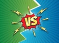 Versus Sign Duel Battle Comic Frame. Vector illustration