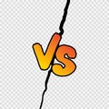Versus sign gradient style with shadow isolated on transparent background