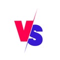 Versus sign. red and blue symbol. Vector