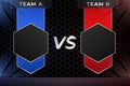 Versus Sports Battle Competition Glow Geometric Red and Blue on Dark Background Template
