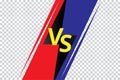 Versus on transparent background. VS sport competition poster for game, fight and battle. Concept with blue and red side. Flat