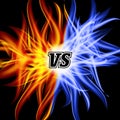 Versus Vector. VS Letters. Flame Fight Background Design. Competition Concept. Fight Symbol