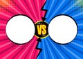 Versus VS letters fight backgrounds in flat comics style desig