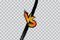 Versus VS letters fight backgrounds in flat comics style design with halftone, lightning. Vector illustration