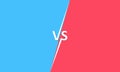 Versus VS letters screen logo. Blue and red design. Template design for fight, battle, competition or comparison background