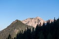 Vertatscha - Hiking trails with scenic view of majestic mountain peak Hochstuhl (Stol) in untamed Karawanks Royalty Free Stock Photo